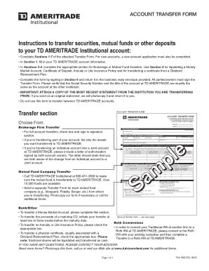 TD Ameritrade Account Transfer Form