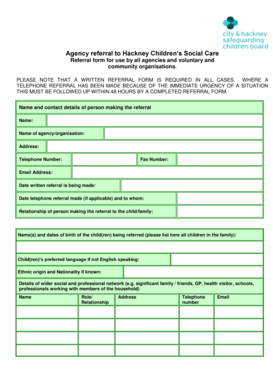 Hackney Children’s Social Care Referral Form