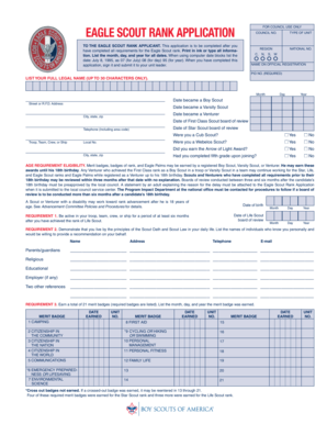 Eagle Scout Rank Application