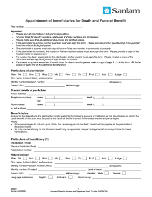 Appointment of Beneficiaries for Death and Funeral Benefit