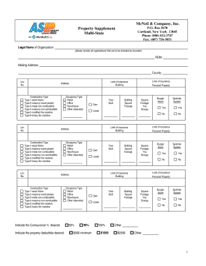 Property Insurance Application Form