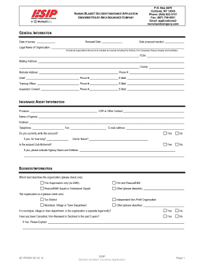 Kansas Blanket Accident Insurance Application