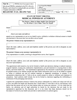 WV Medical Power of Attorney Form (editable PDF) - West Virginia ... - wvendoflife