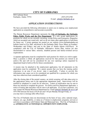 City of Fairbanks Employment Application