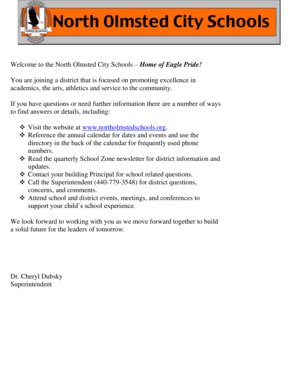 North Olmsted Directory Information Release Form