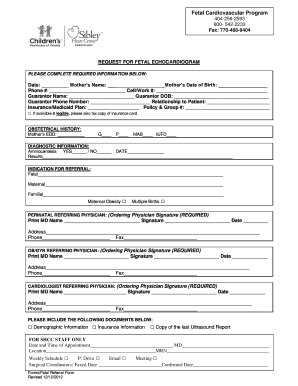 Request for Fetal Echocardiogram