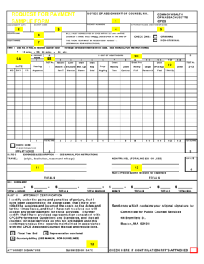 Request for Payment Notice of Assignment of Counsel