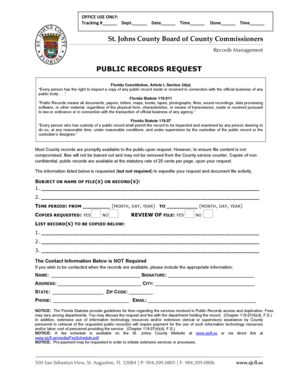 Florida Public Records Request Form