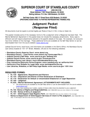 California Judgment Packet