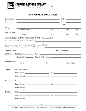 Distributor Application Form