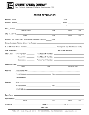 Credit Application Form