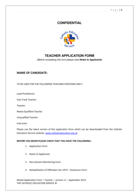 Teacher Application Form