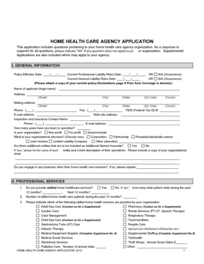 Home Health Care Agency Application