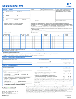 Dental Claim Form