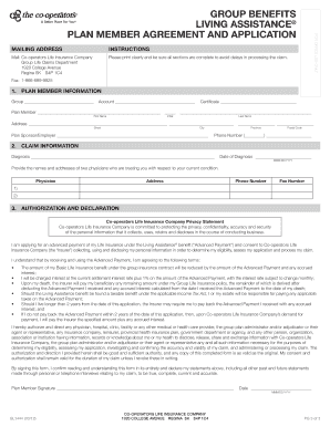 Living Assistance Benefit Plan Member Agreement and Application