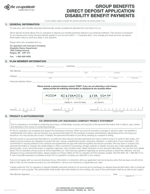 Group Benefits Direct Deposit Application