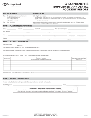 Co-operators Dental Accident Report Form