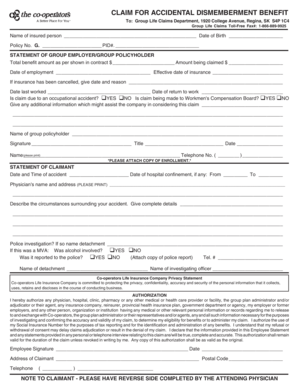 Claim for Accidental Dismemberment Benefit