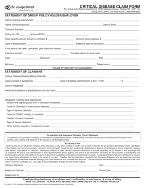 Critical Disease Claim Form