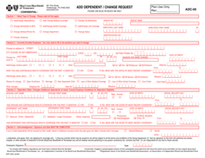 BlueCross BlueShield of Tennessee Add Dependent Form