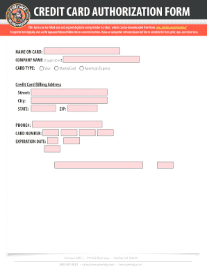 Credit Card Authorization Form