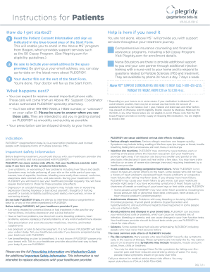 Patient Consent and Start Form for Plegridy