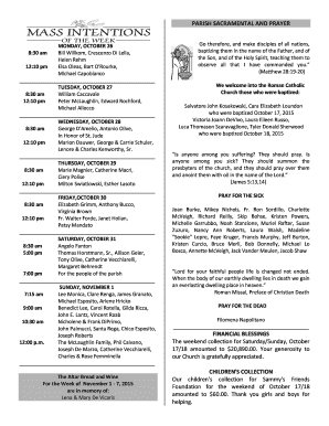 Fillable Online PARISH SACRAMENTAL AND PRAYER Fax Email Print - pdfFiller