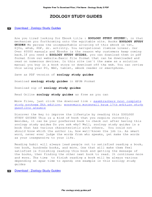 Zoology Study Guides. Zoology Study Guides