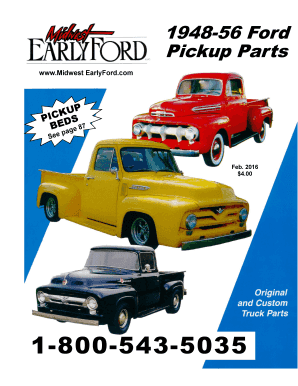Fillable Online 1948 56 Ford Pickup Parts Midwest Early
