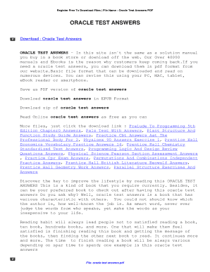 Oracle Test Answers. Oracle Test Answers