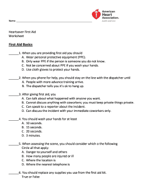 First Aid Worksheet Pdf - Fill and Sign Printable Template Online