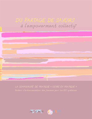 Remplissable Du partage des savoirs l 'empowerment collectif - AQOCI
