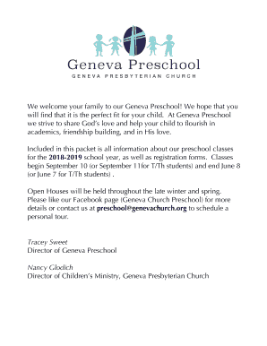 We welcome your family to our Geneva Preschool