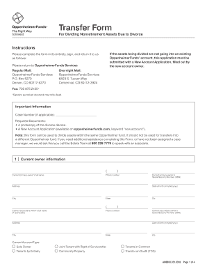 Divorce Asset Transfer Form