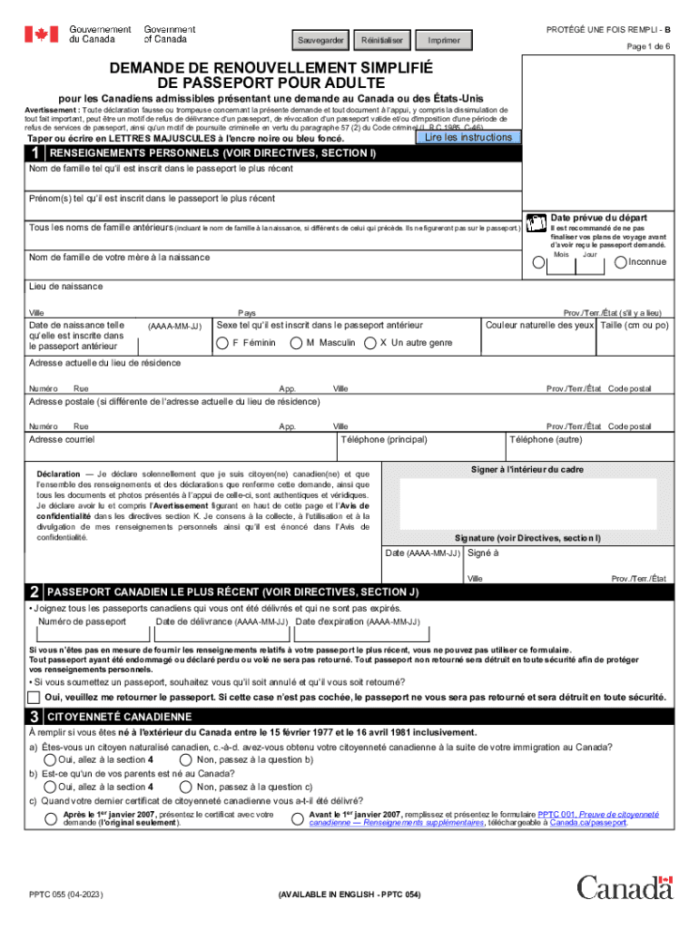 demande renouvellement passeport adulte Preview on Page 1