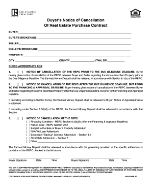 Buyer's Notice of Cancellation Of Real Estate Purchase ...