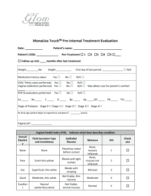 MonaLisa Touch Treatment Evaluation Form
