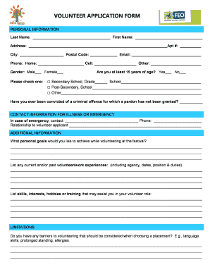 volunteer application form - Dundas Cactus Festival