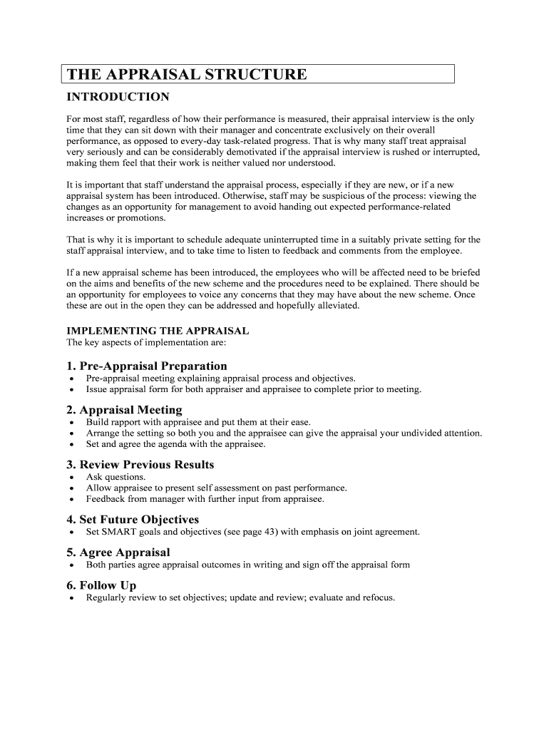 Fillable Online the appraisal structure Total Success Training Fax