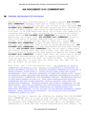 Fillable Online Aia Document A101 Commentary. Aia Document A101 ...