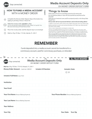 Fillable Online JPay Money Order Fax Email Print - pdfFiller