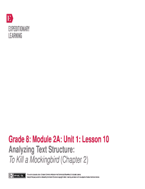 Fillable Online Grade 8: Module 2A: Unit 1: Lesson 10 Analyzing Text ...