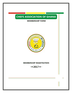 Download Membership Form - Chefs Association of Ghana