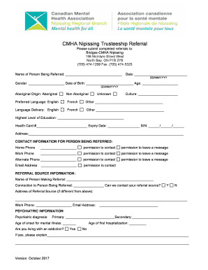 Bridges Trusteeship ReferralCMHA Trusteeship ... - CMHA Nipissing