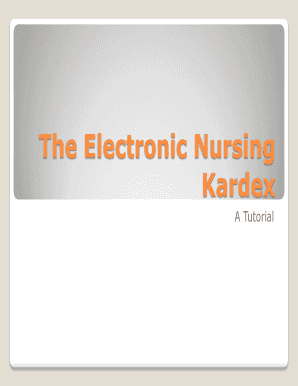 Fillable Online The Electronic Nursing Kardex Fax Email Print - pdfFiller