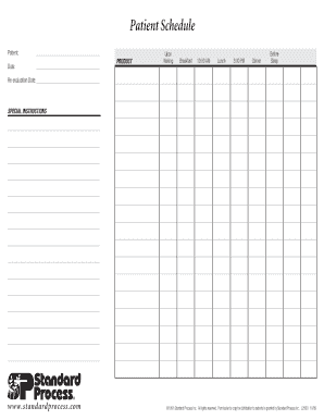 Patient Schedule Chart - Triad of Health