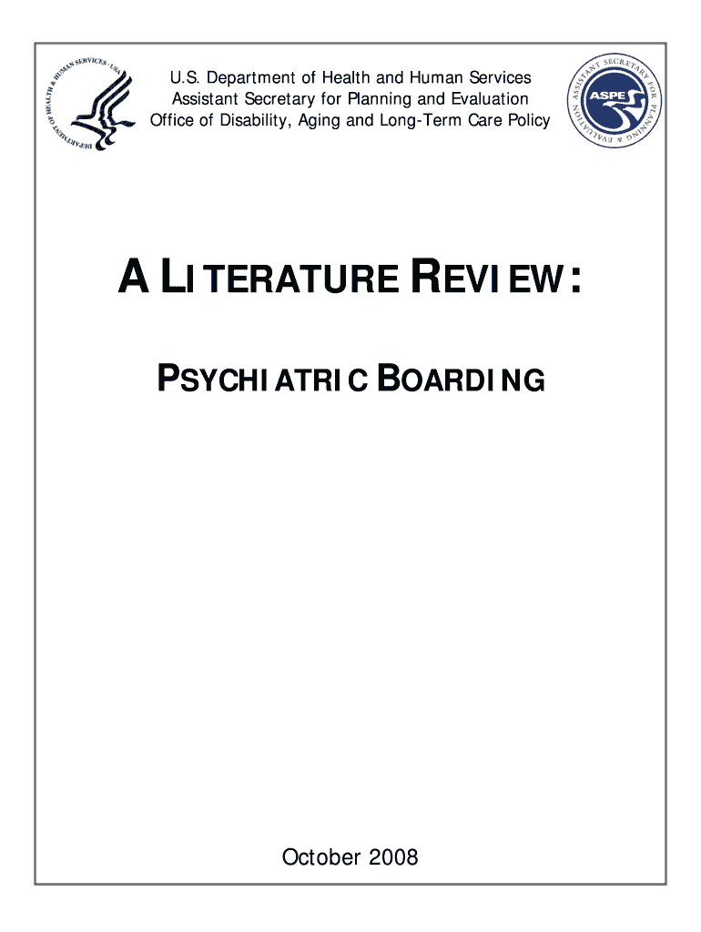 Fillable Online aspe hhs A Literature Review Psychiatric Boarding