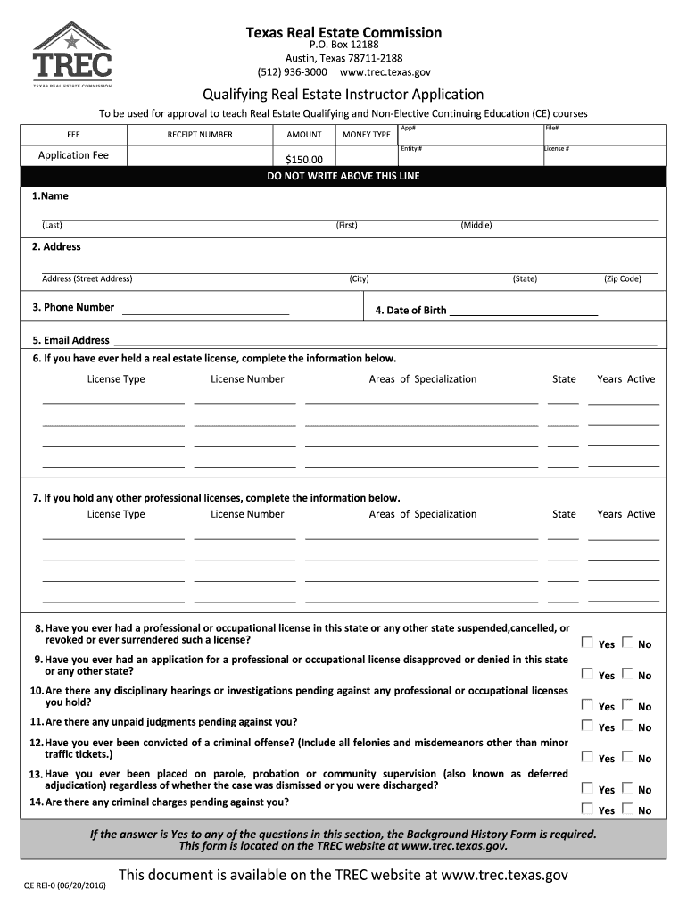 Fillable Online To be used for approval to teach Real Estate Qualifying and NonElective
