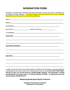 the election of Board members