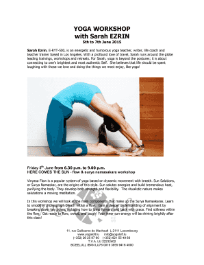 yogaloft flier - Sarah Ezrin Yoga